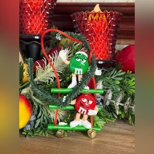 1990’s M&M's Green and Red Christmas Ornament